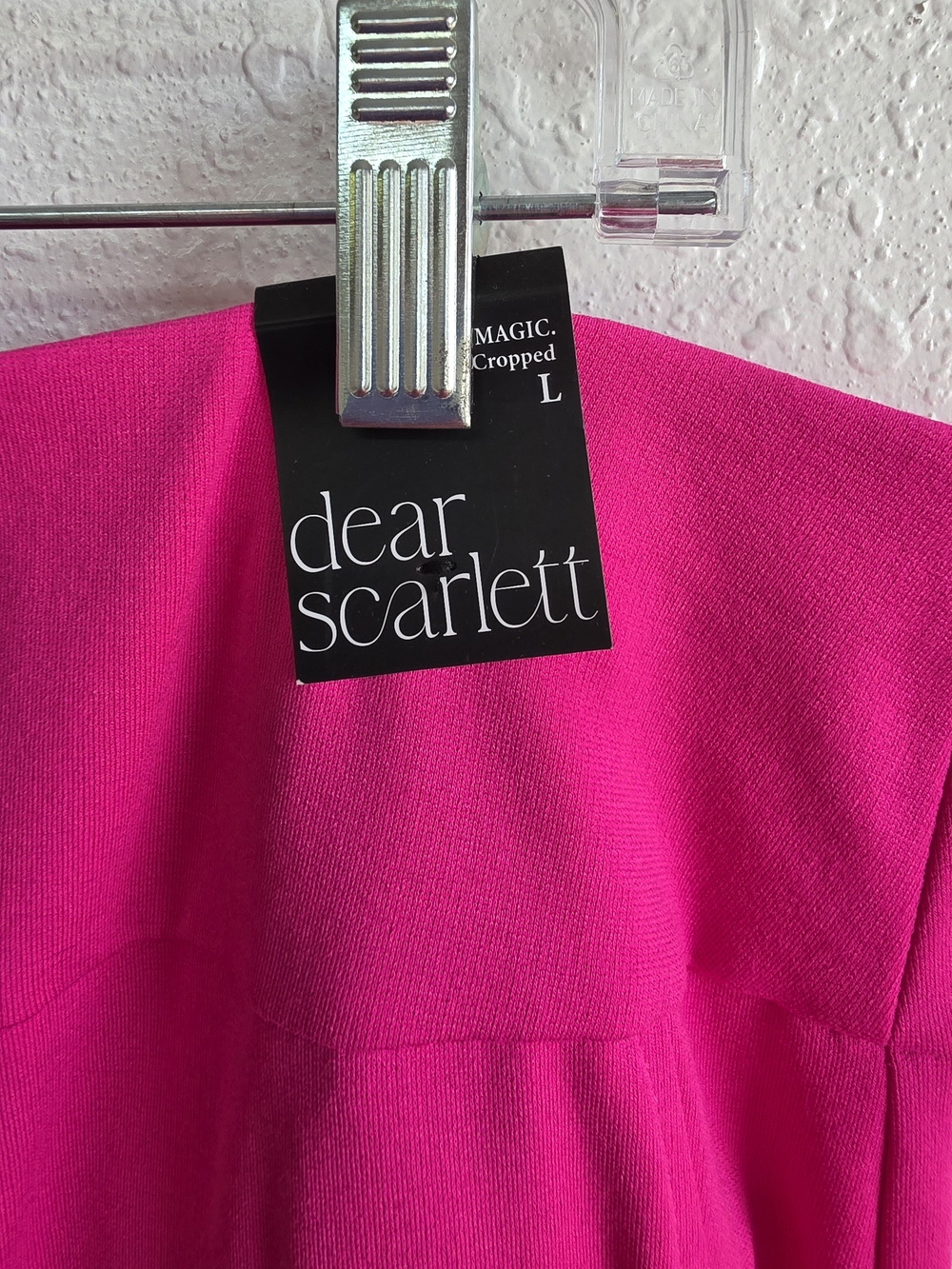 Dear Scarlett Magic Cropped Pants Large Hot Pink Wide Leg Pull On NWT - Picture 4 of 8